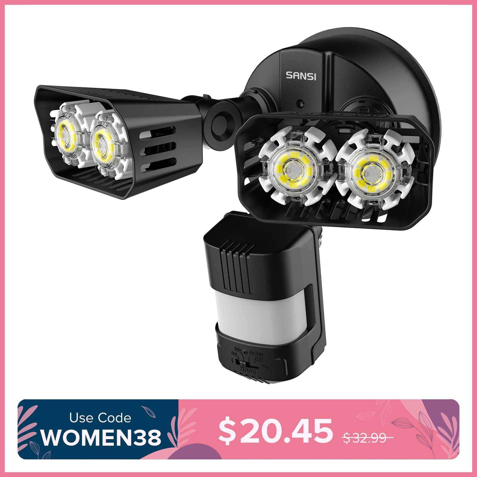 18W LED Security Light (Dusk to Dawn & Motion Sensor)