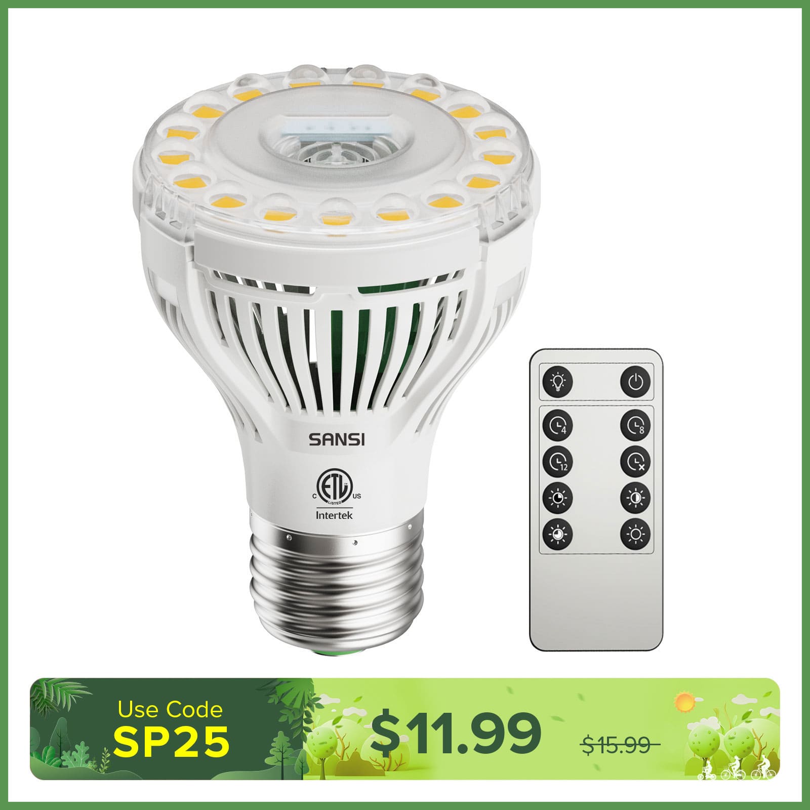 PAR20 5W LED Grow Light Bulb With Remote Control (US ONLY)