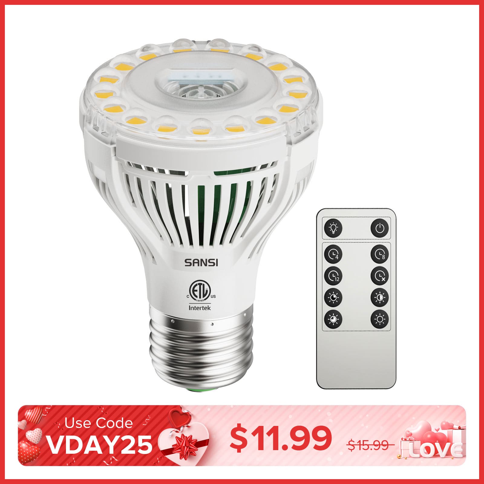 PAR20 5W LED Grow Light Bulb With Remote Control (US ONLY)