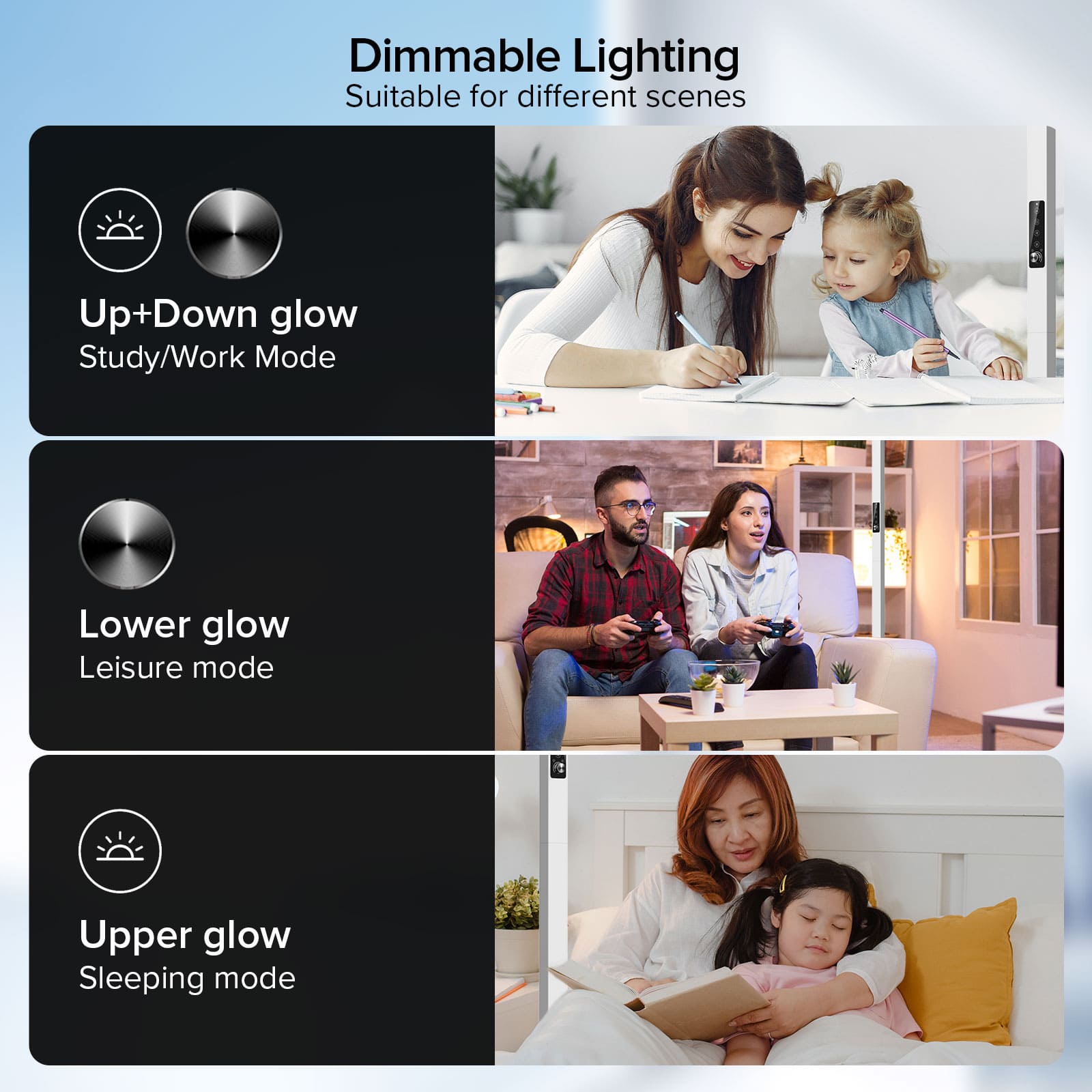 130W LED Floor Lamp with dimmable lighting，suitable for different scenes.