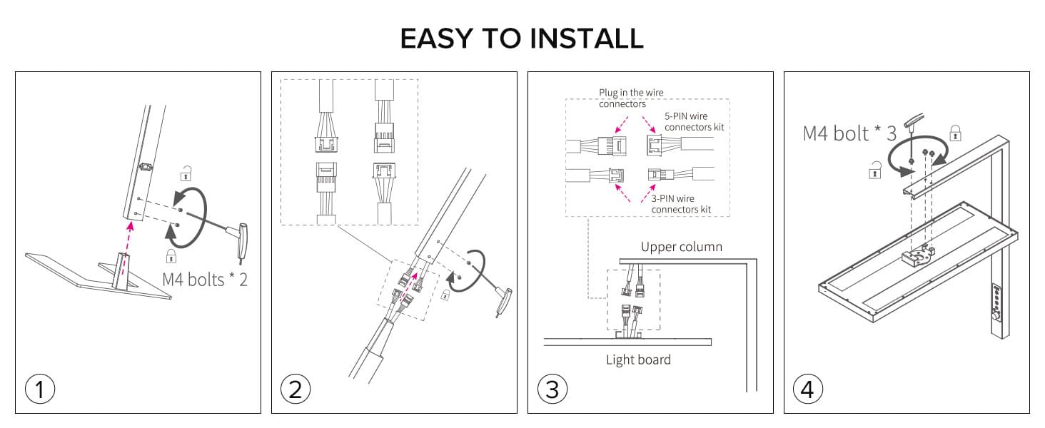 The modern floor lamp is easy to install. A hex wrench and a clear product introduction are included in the package to guide you how to install and use it. The lamp body is made of high-strength seamless steel pipe.