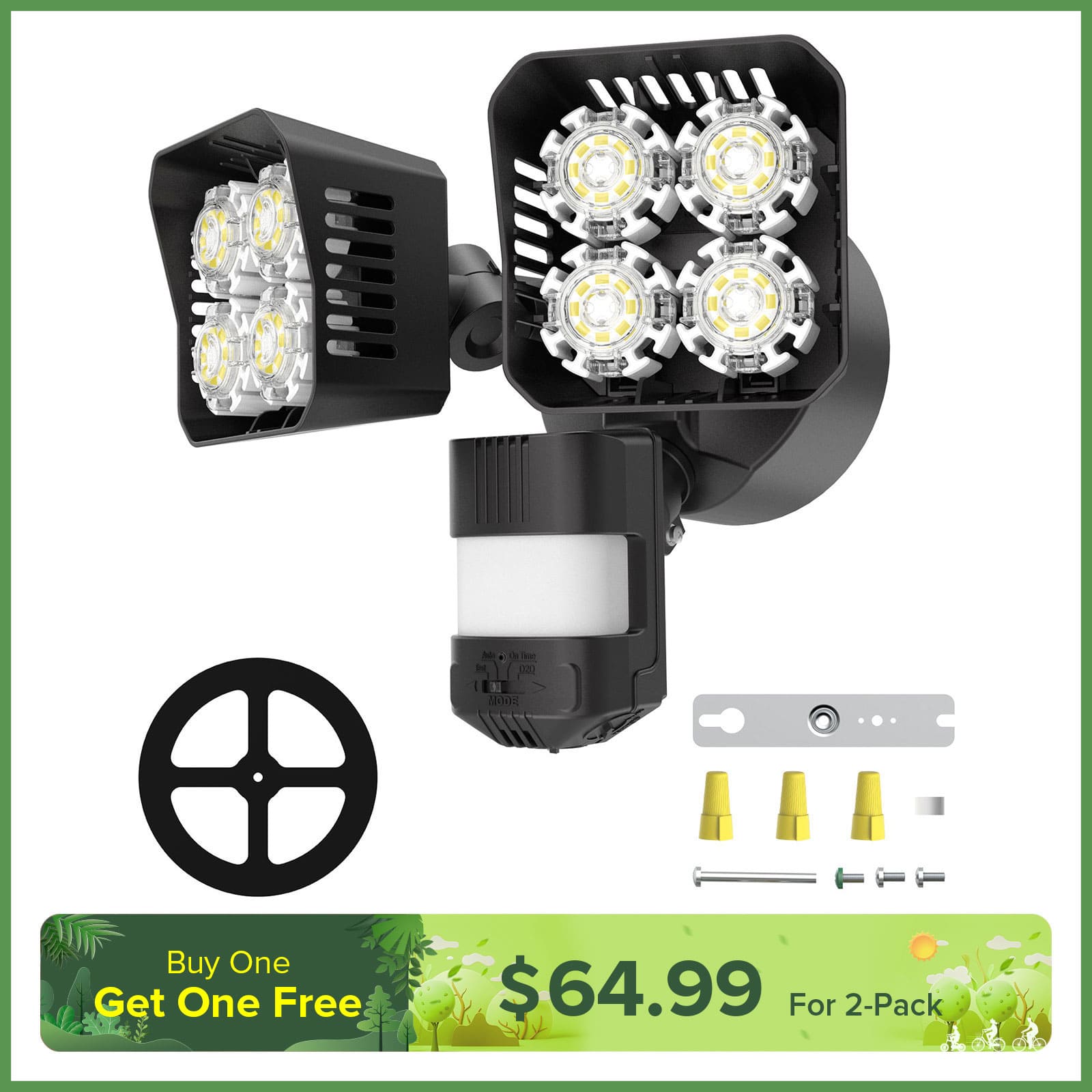 Square 36W LED Security Light (Dusk to Dawn & Motion Sensor)