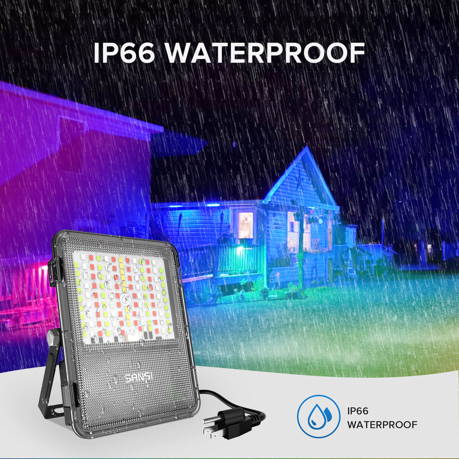 160W RGB led flood light, IP66 waterproof