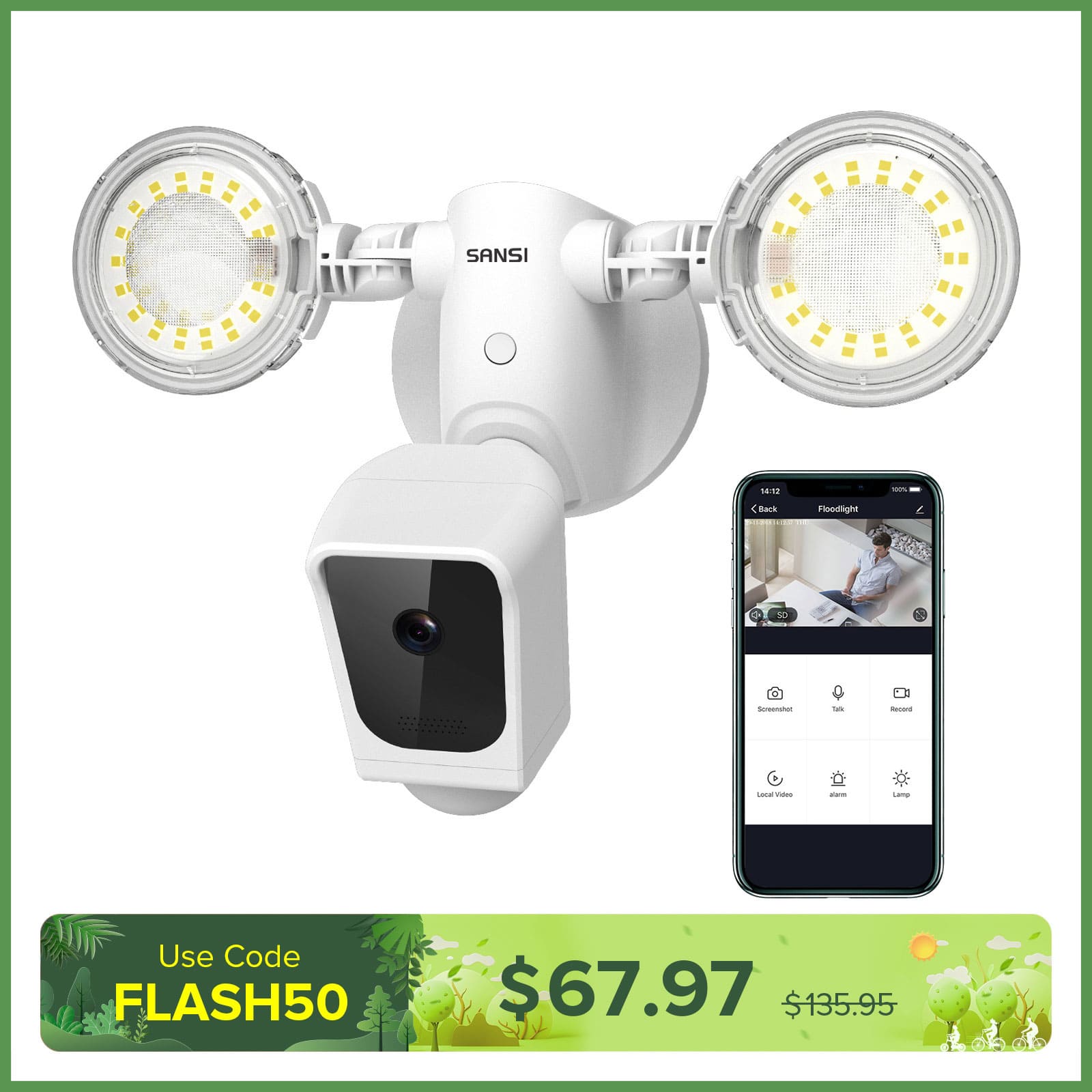 35W Smart Led Security Light (With Camera&Motion Sensor)(US ONLY)