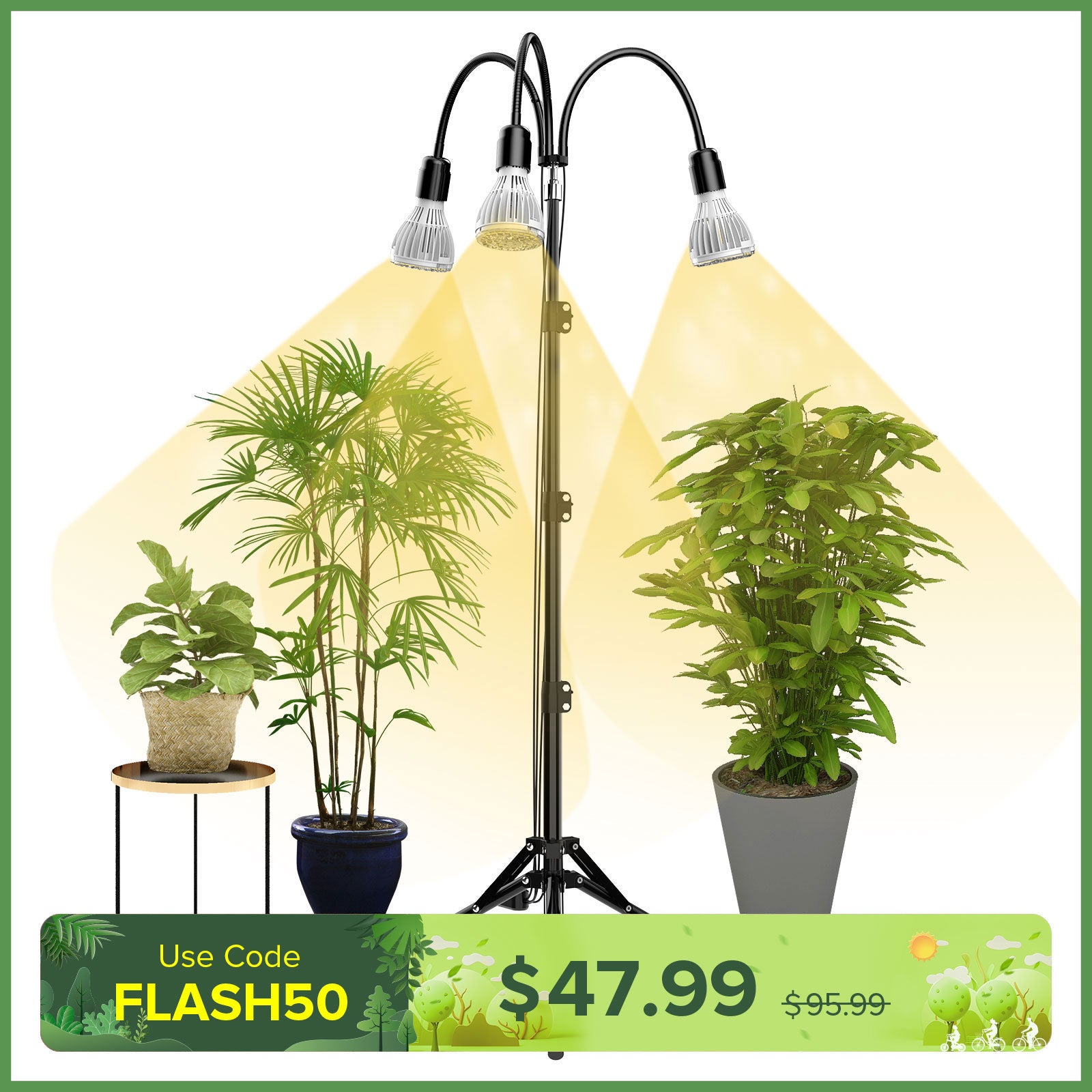 96W/128W Grow Light with Adjustable Tripod Stand (US ONLY)