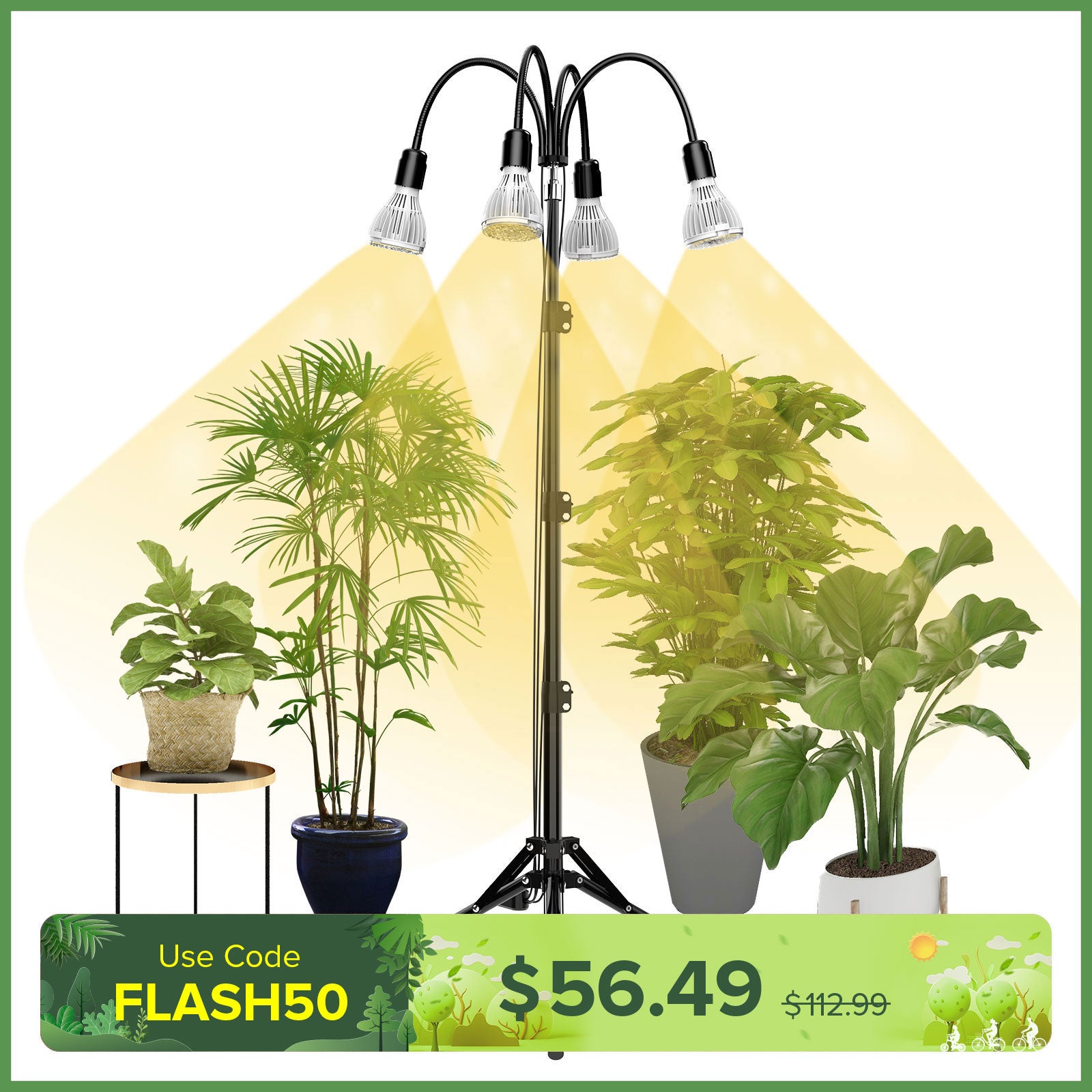 96W/128W Grow Light with Adjustable Tripod Stand (US ONLY)