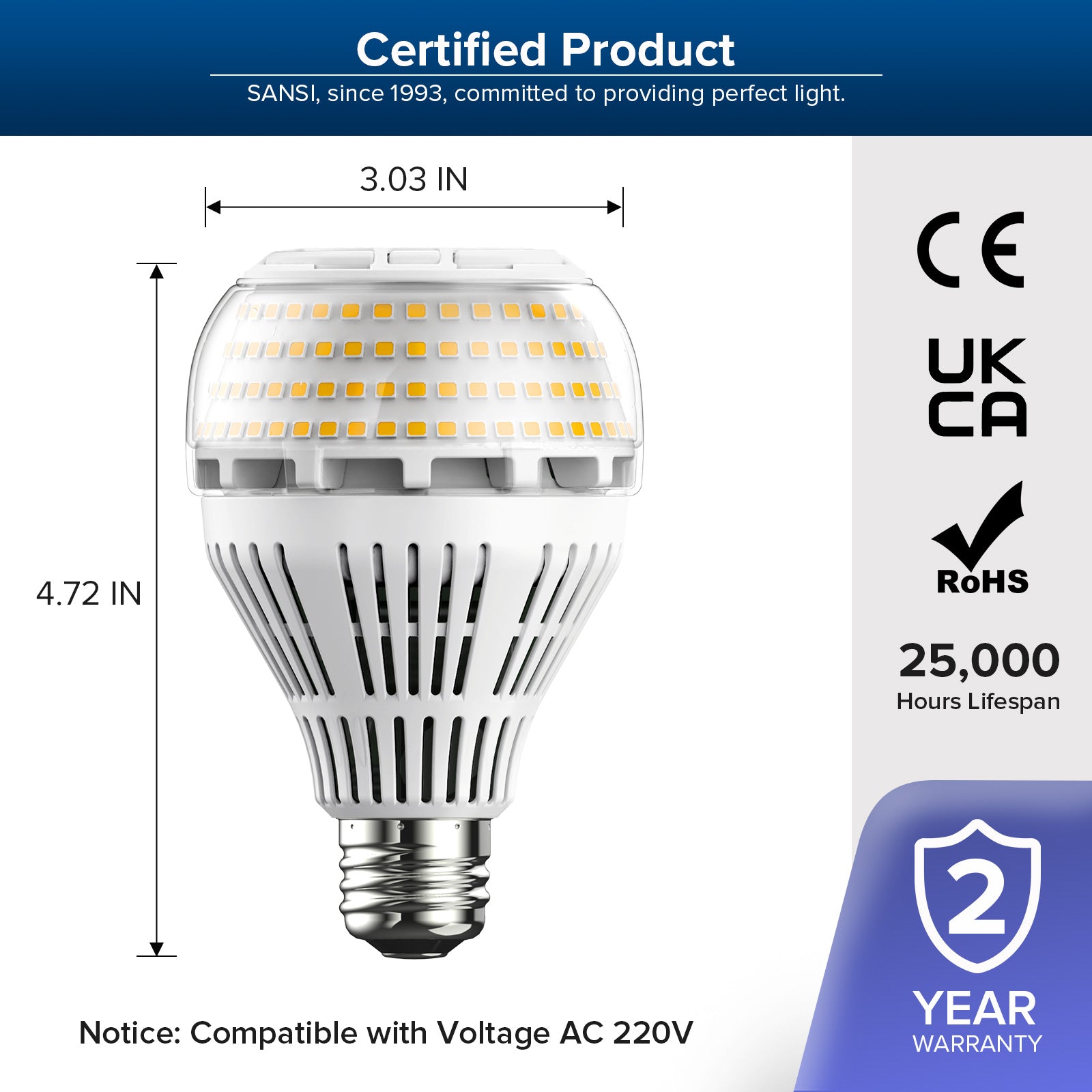 Dimmable A21 27W LED 3000K 5000K Light Bulb