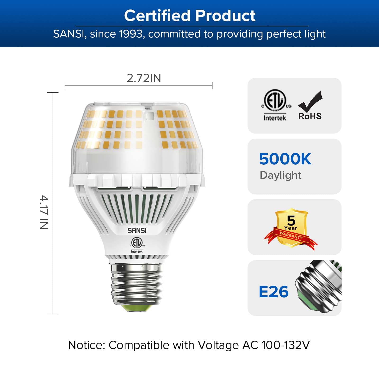 A19 35W 3000K LED Light Bulb (US ONLY)