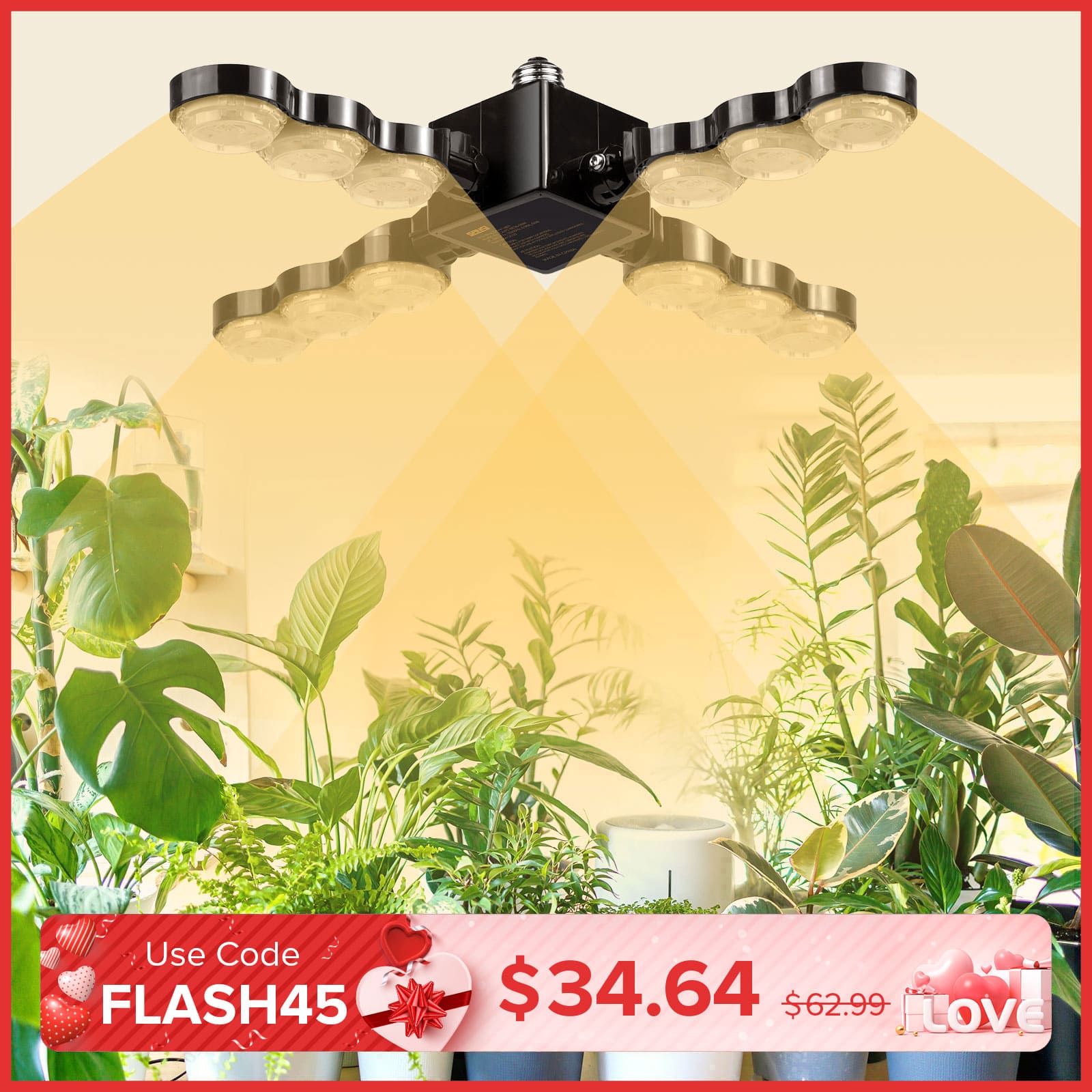 60W LED Grow Light (Folding Wings)