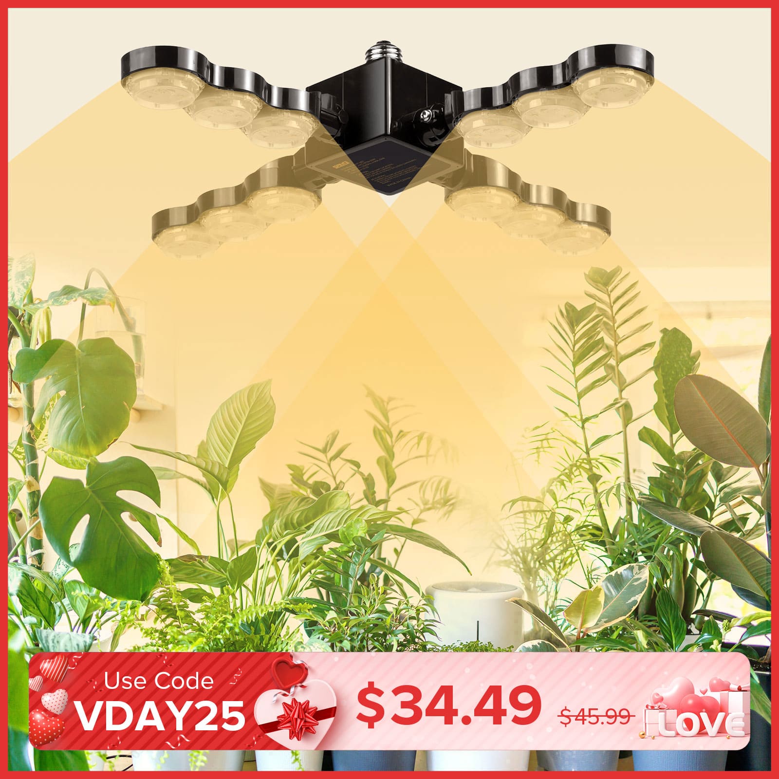 60W LED Grow Light (Folding Wings)(EU/UK ONLY)