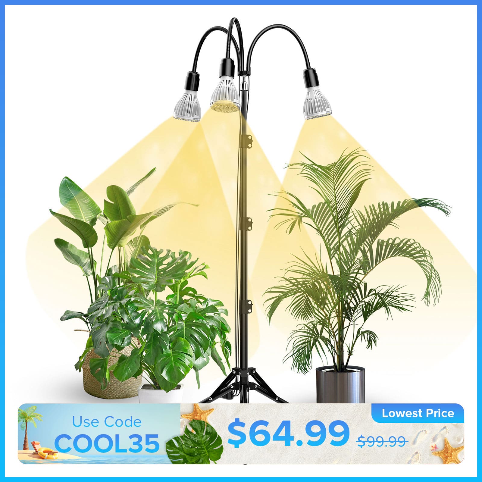 90W Grow Light with Adjustable Tripod Stand (US ONLY)