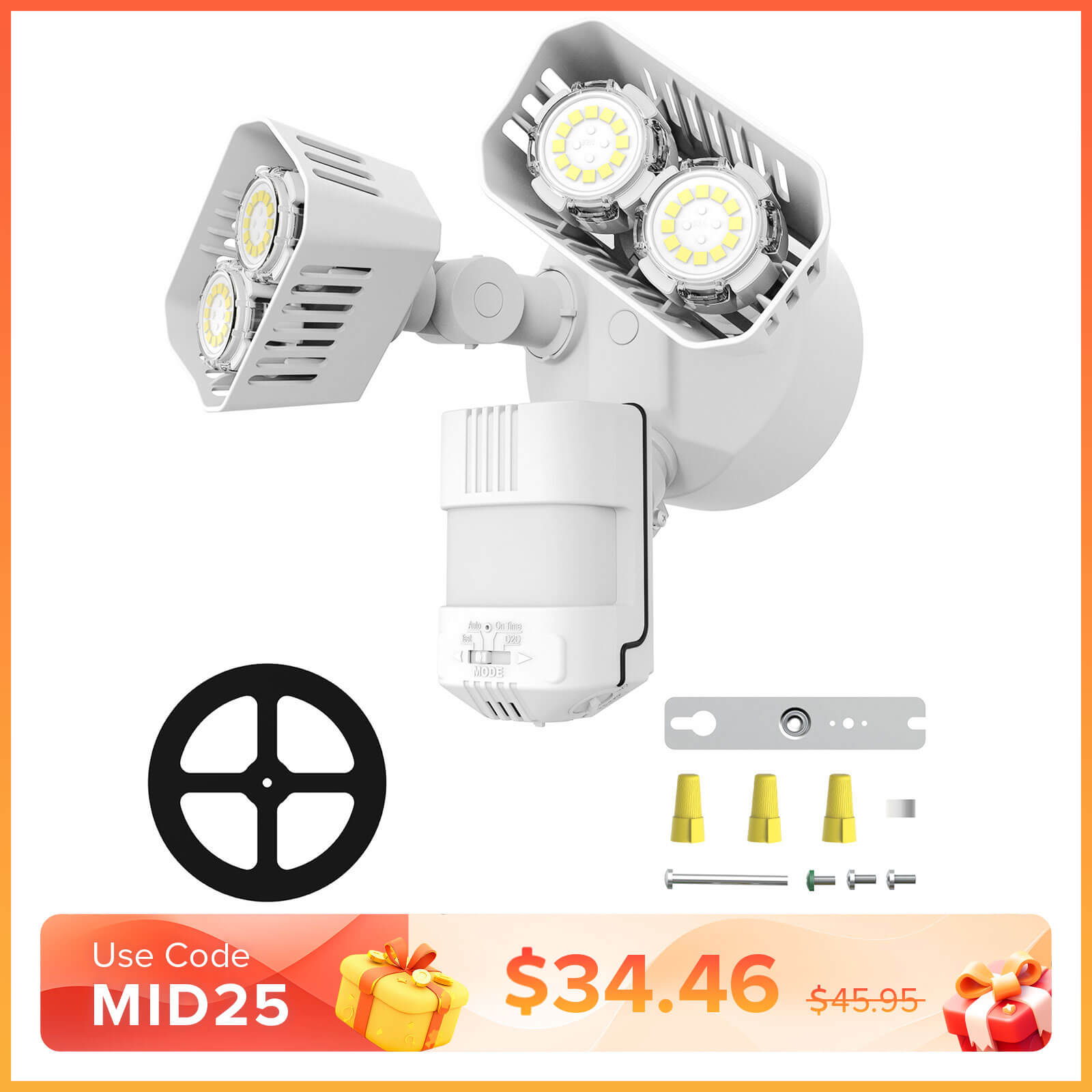 Upgraded 28W LED Security Light (Dusk to Dawn & Motion Sensor)(US ONLY)