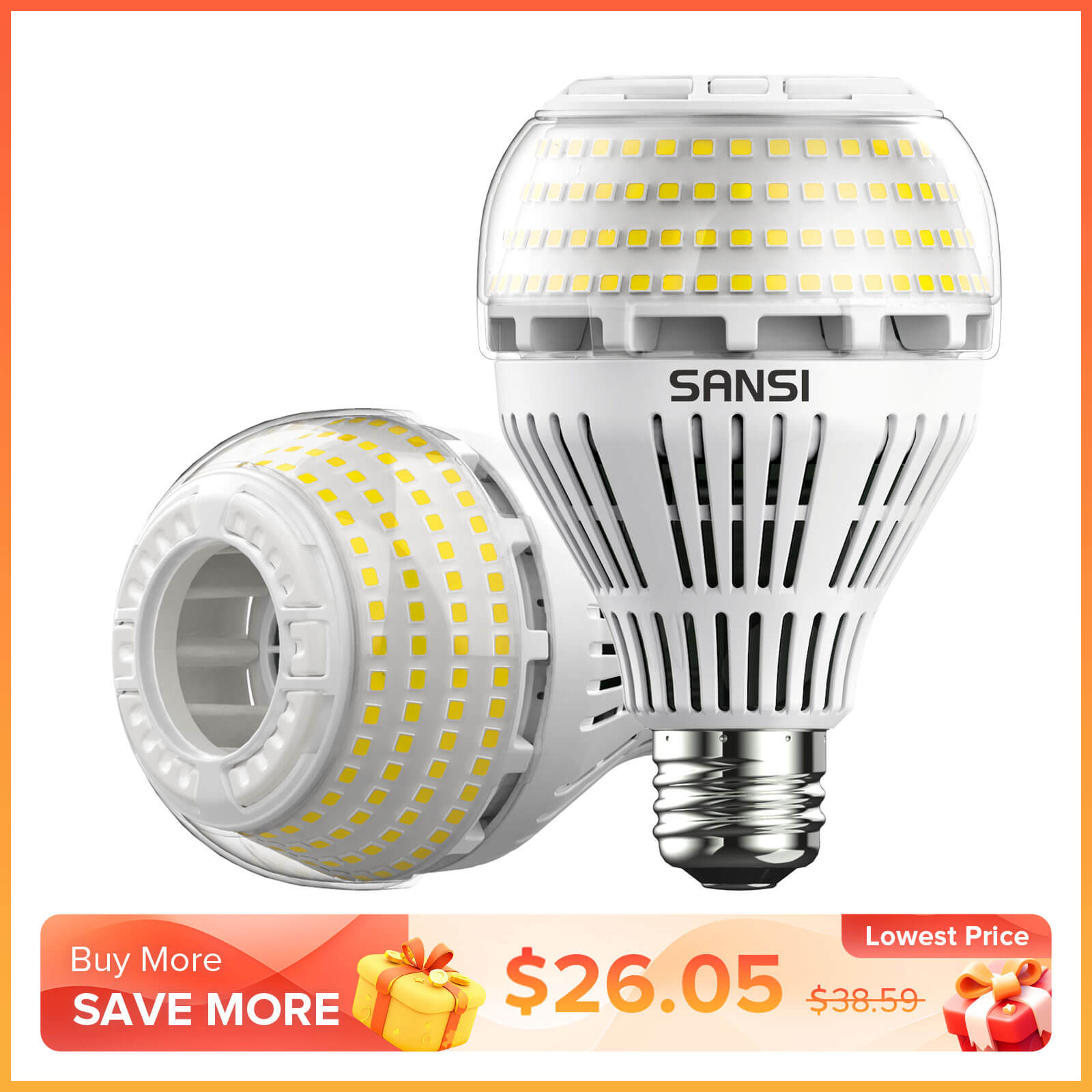 A21 27W LED 3000K/5000K Light Bulb
