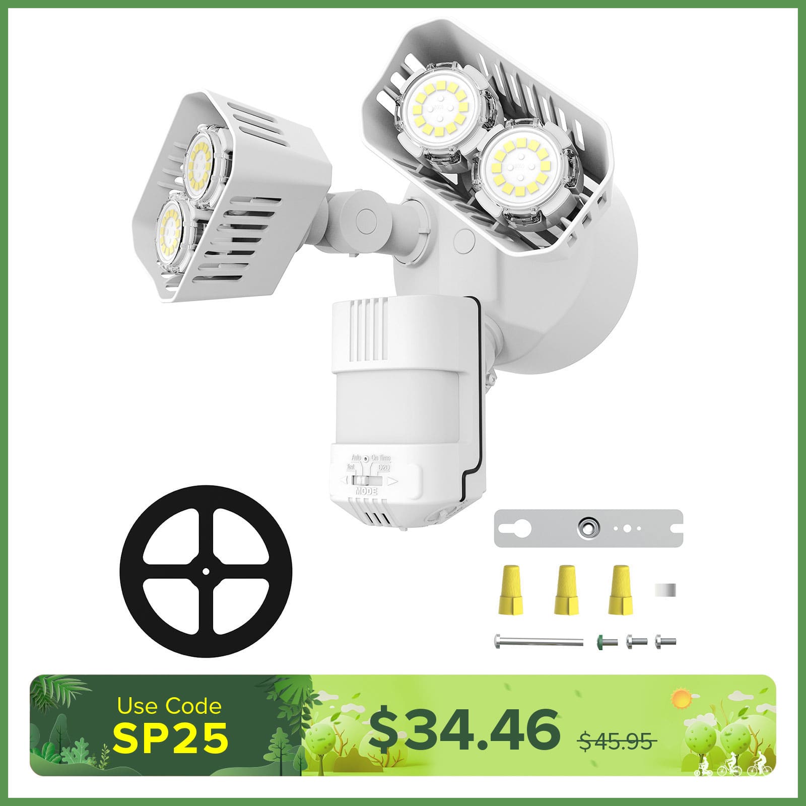 Upgraded 28W LED Security Light (Dusk to Dawn & Motion Sensor)(US ONLY)