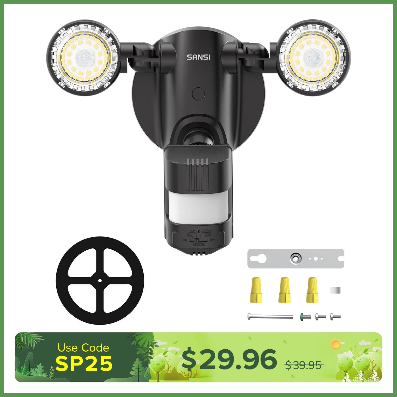 25W LED Security Light (Dusk to Dawn & Motion Sensor)(US/CA ONLY)