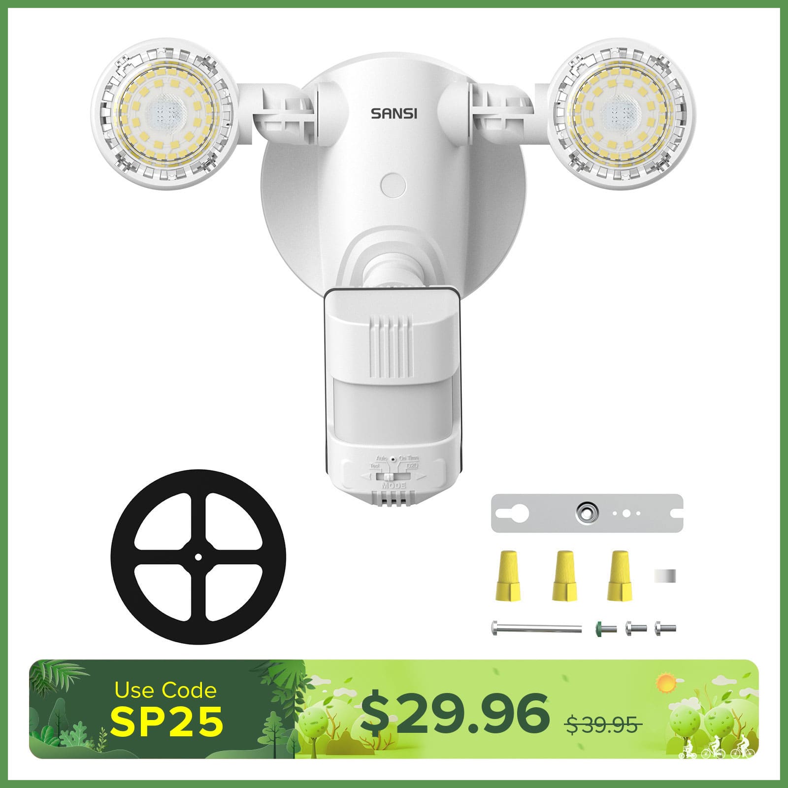 25W LED Security Light (Dusk to Dawn & Motion Sensor)(US/CA ONLY)