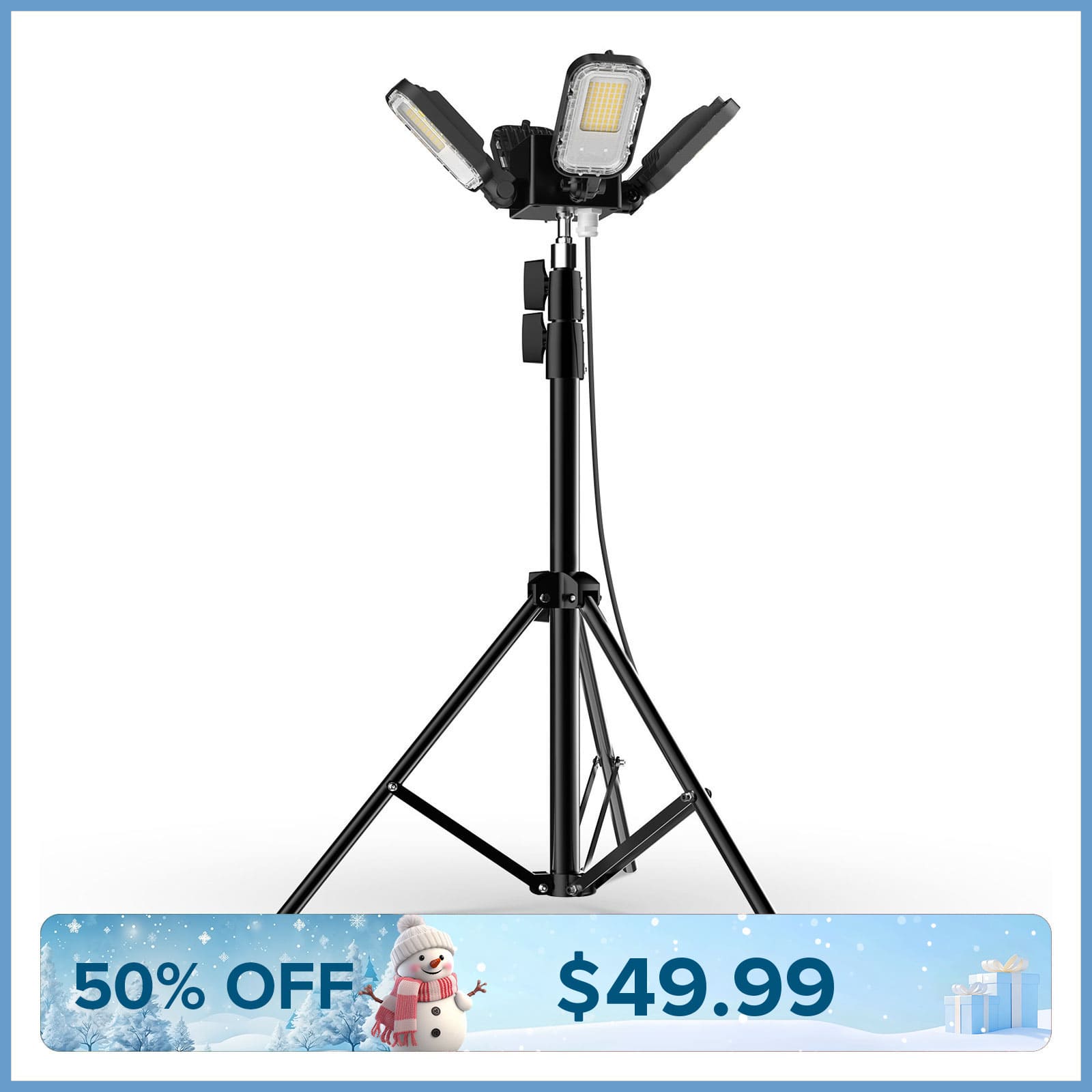 100W Adjustable 4-Head Work Light with Stand (US ONLY)