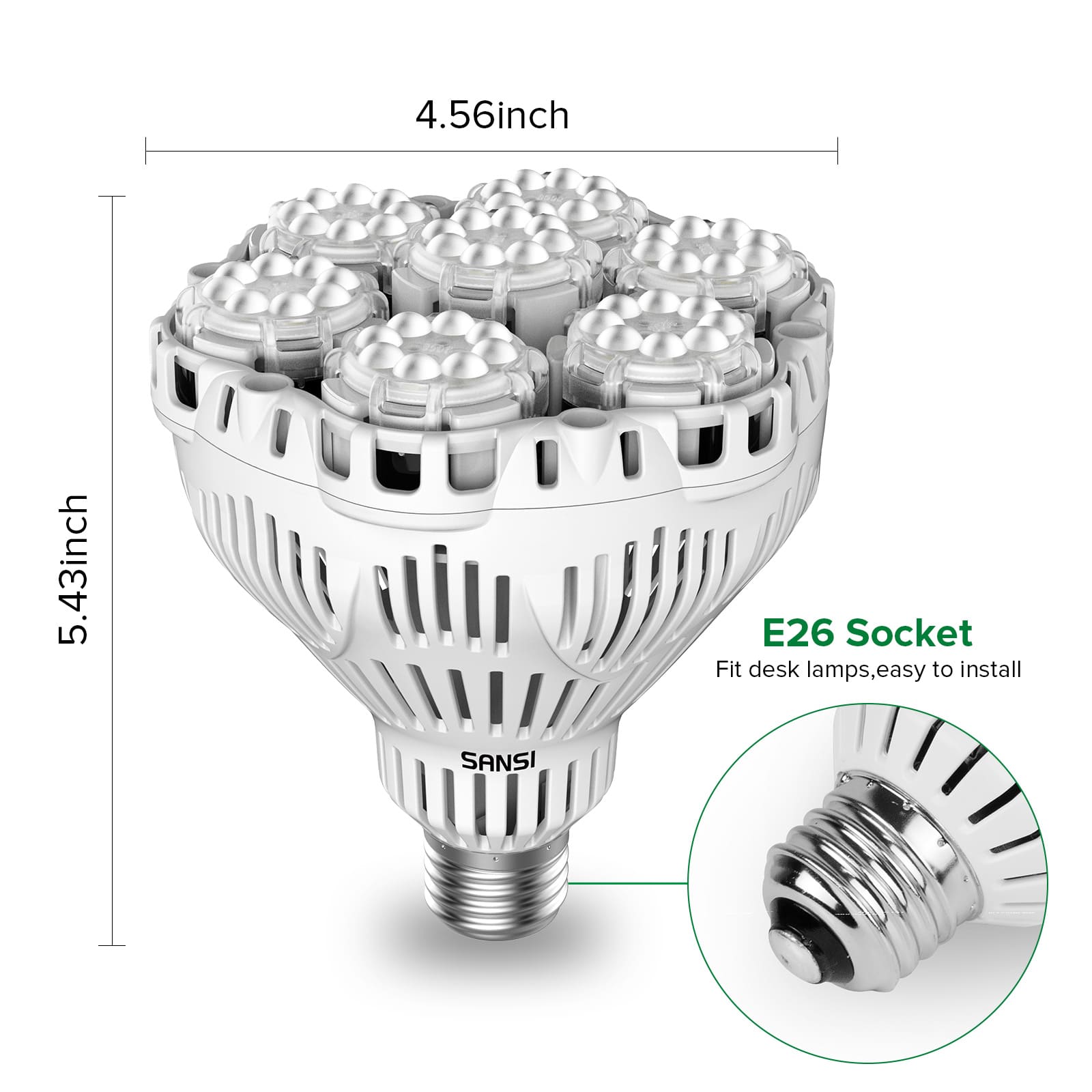 BR30 40W LED Grow Light Bulb With Remote Control (US ONLY)