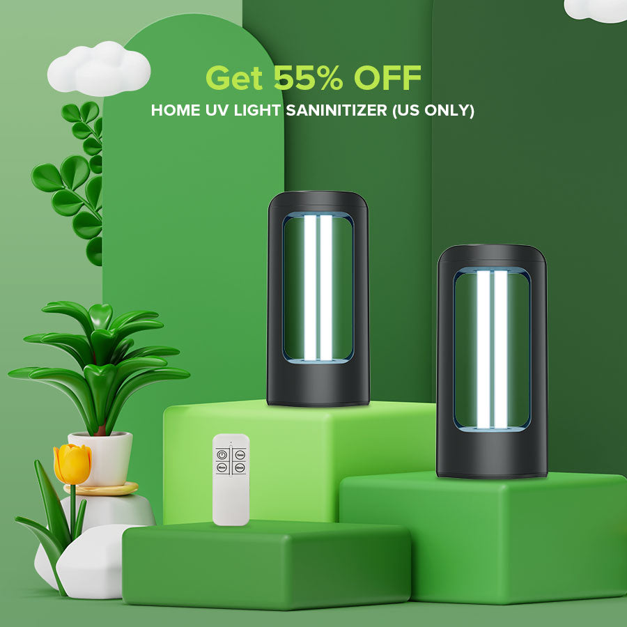 Get 55% OFF ON HOME CLEANING LAMP, 18W/27W/42W UV Light Sanitizer With Remote Control (US ONLY).