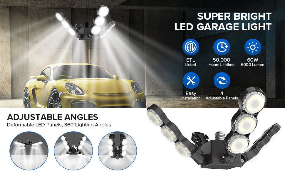 6000 lumen on sale garage light