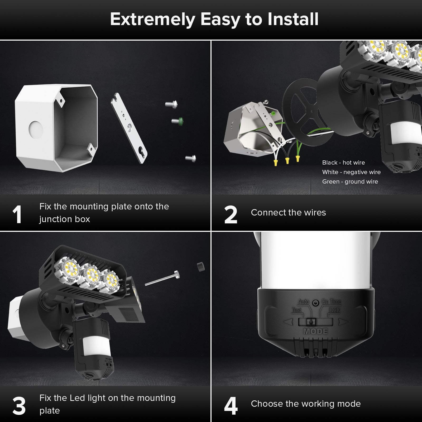 Sansi led security motion store sensor outdoor lights manual