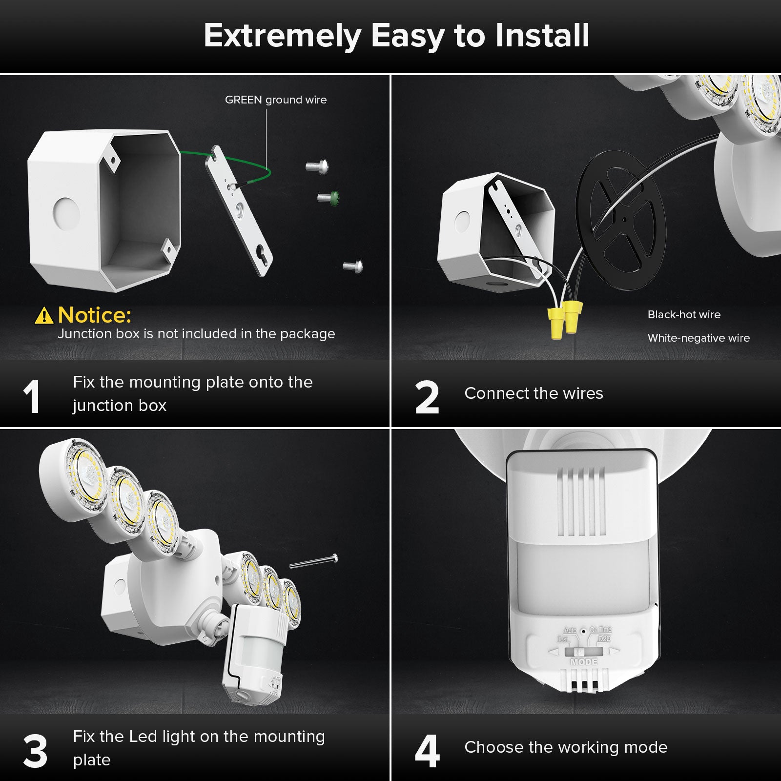 45W LED Security Light Dusk to Dawn Motion Sensor